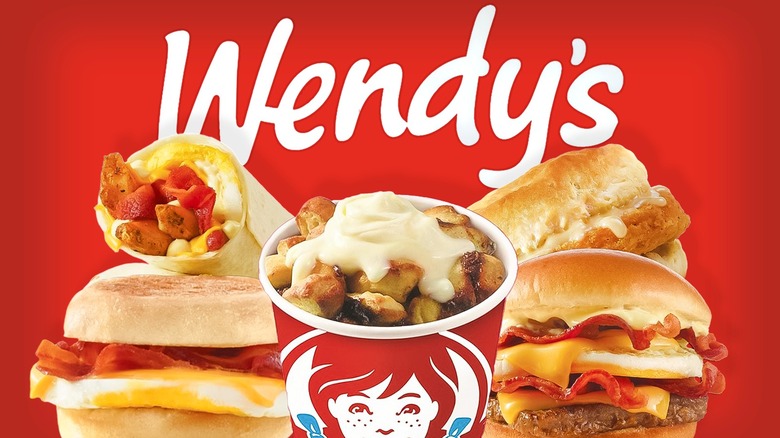 A collage of Wendy's breakfast items