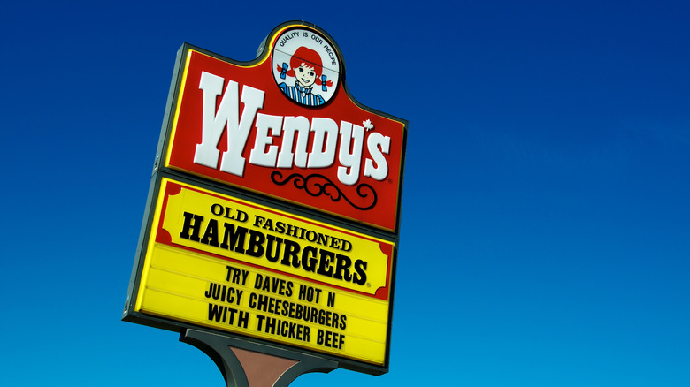 Wendy's sign featuring former yellow coloring.