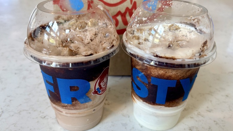 Wendy's new Cookie Dough Frosty Fusion desserts in chocolate and vanilla