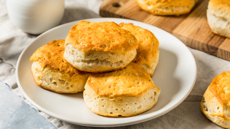 A plate of freshly baked biscuits