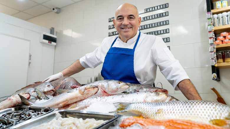 Man selling fish.