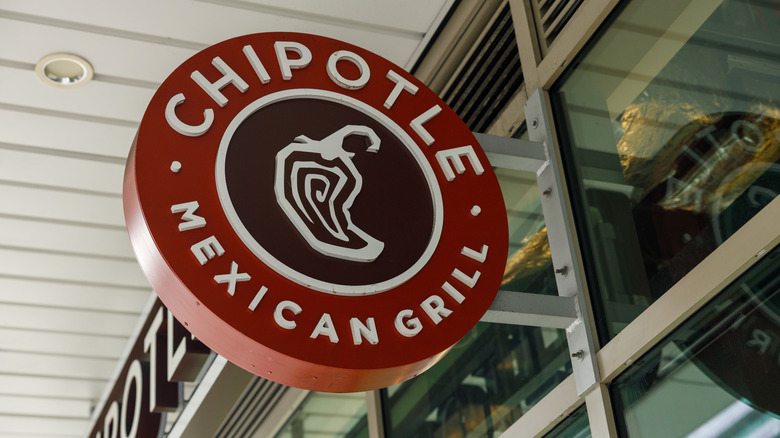 Chipotle Mexican Grill sign with iconic chili pepper logo