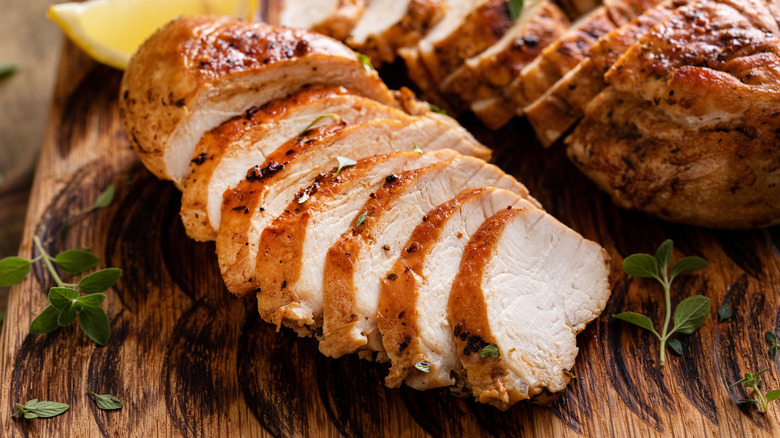 Sliced chicken breast