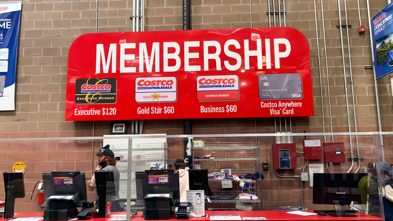 The Costco membership counter is pictured.