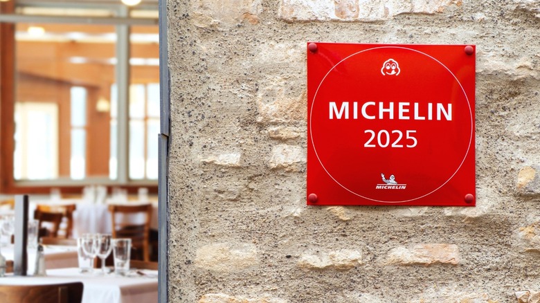 A Michelin sign outside a restaurant.