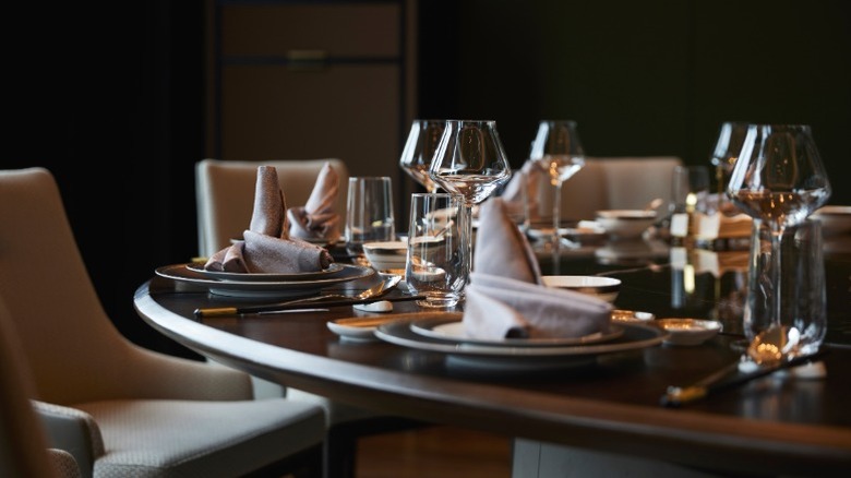 Elegant table setting at a nice restaurant.