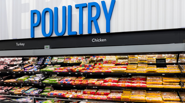 Poultry section at a grocery store