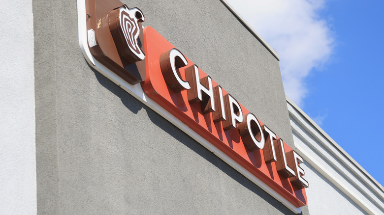 A Chipotle location's exterior sign