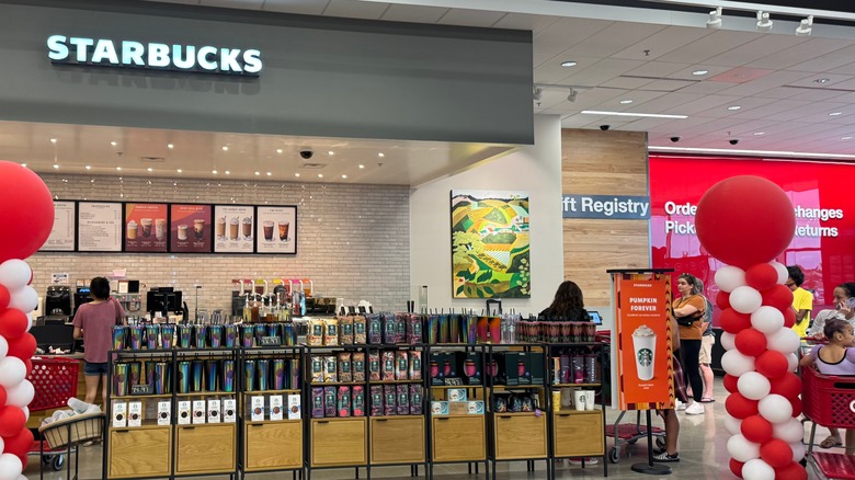 The storefront of a Starbucks that's inside of a Target