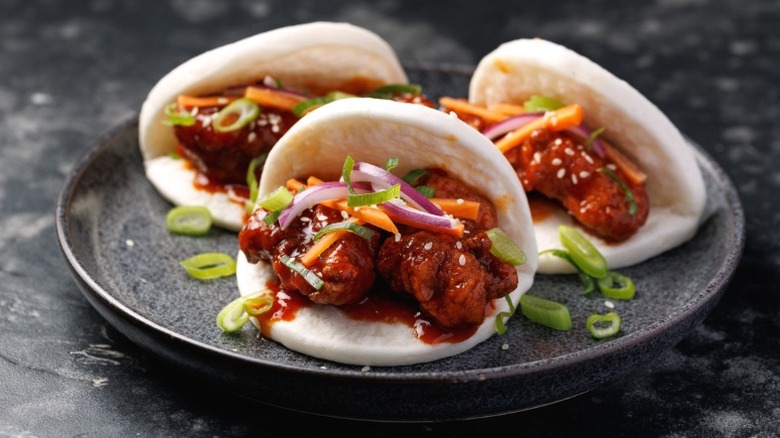 Fried chicken in bao.