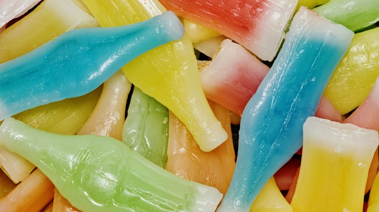 A pile of wax bottle candies