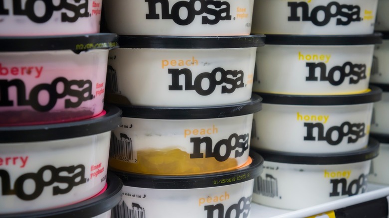 Lines of Australian Noosa yogurt made in Colorado.