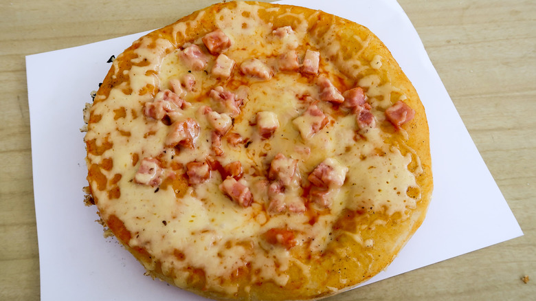 A photo of a simple Cuban pizza on a piece of paper