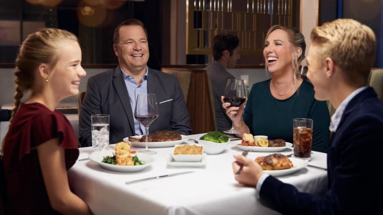 Family eating at Ruth's Chris Steak House