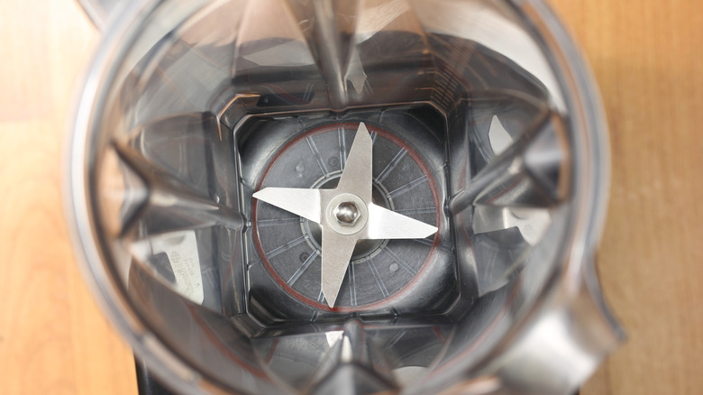 A view inside of an empty blender.