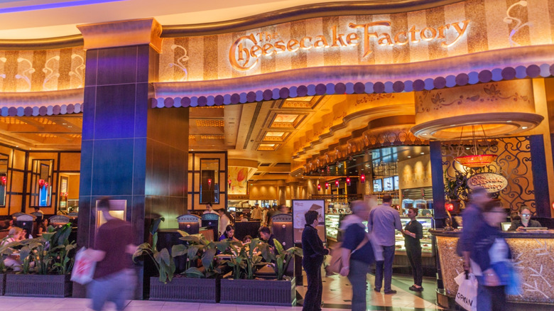 Entrance to a Cheesecake Factory restaurant in a shopping mall