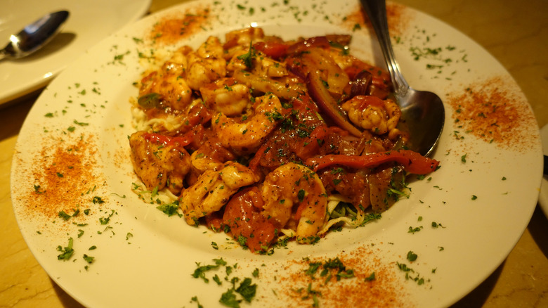 A plate of food at The Cheesecake Factory