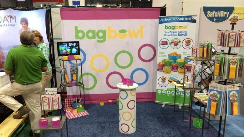 A walk-in store setup for BagBowl at a product convention.