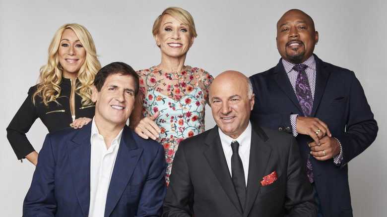 Lori Greiner, Mark Cuban, Barbara Corcoran, Kevin OLeary, and Daymond John of Tribeca Talks: Ten Years of Shark Tank poses for a portrait during the 2018 Tribeca TV Festival on September 23, 2018 in New York City.