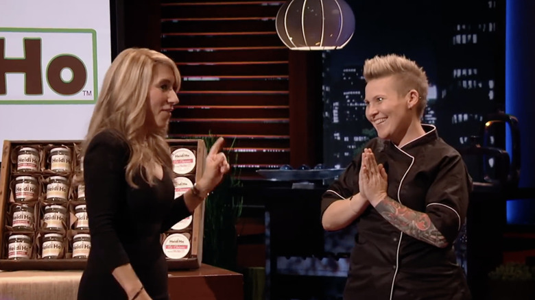 Lori Greiner and Heidi Lovig talking on Shark Tank