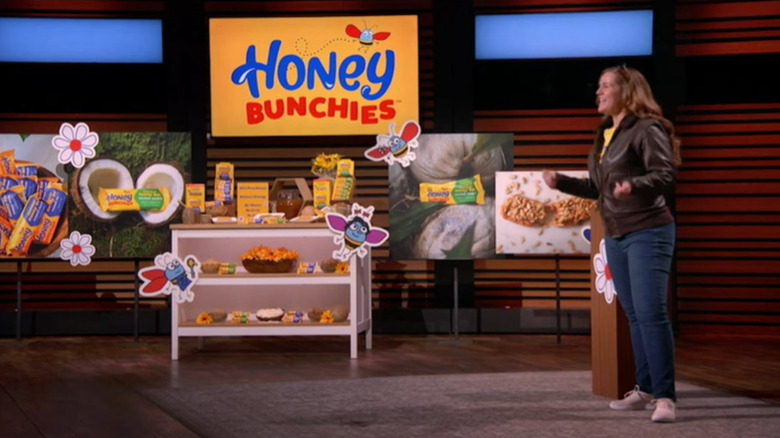 Kendra Bennett on the set of Shark Tank