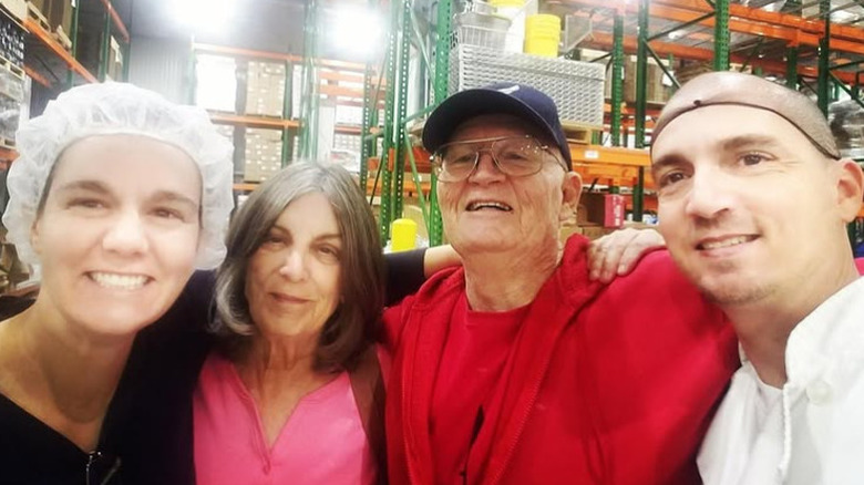 Kendra Bennett and her family working in the Bon Bee Honey factory together