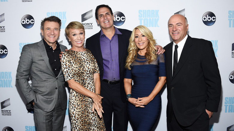 Business investors and television personalities Robert Herjavec, Barbara Corcoran, Mark Cuban, Lori Greiner and Kevin O'Leary attend the "Shark Tank" Season 8 Premiere at the Viceroy L'Ermitage Beverly Hills on September 23, 2016 in Beverly Hills, California.