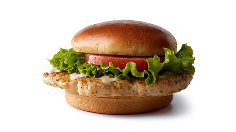 A grilled chicken sandwich from McDonald's