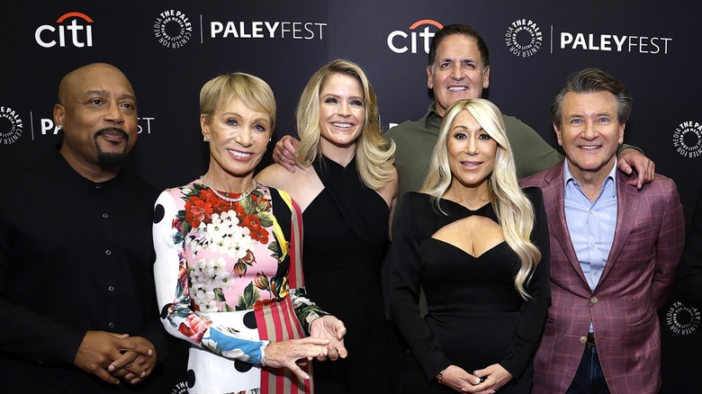 The angel investors of Shark Tank photographed at a red carpet event.