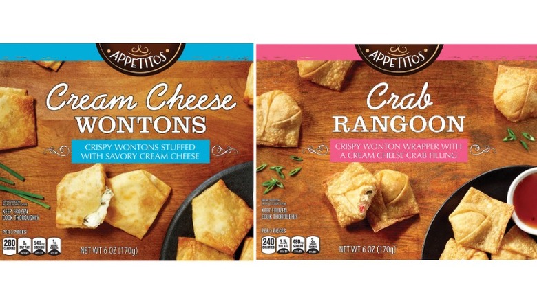Appetitos Crab Rangoon and Cream Cheese Wontons on a white background.