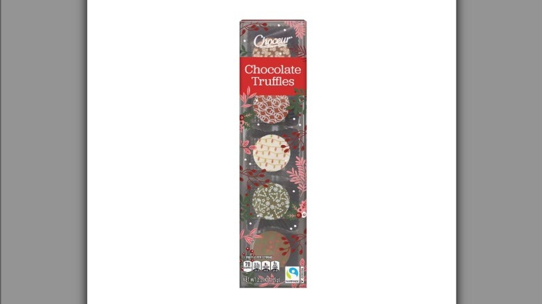 Boz of Choceur holiday chocolate truffles against white background