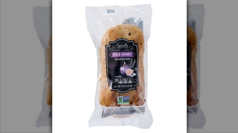 Aldi fig and honey sourdough bread in packaging