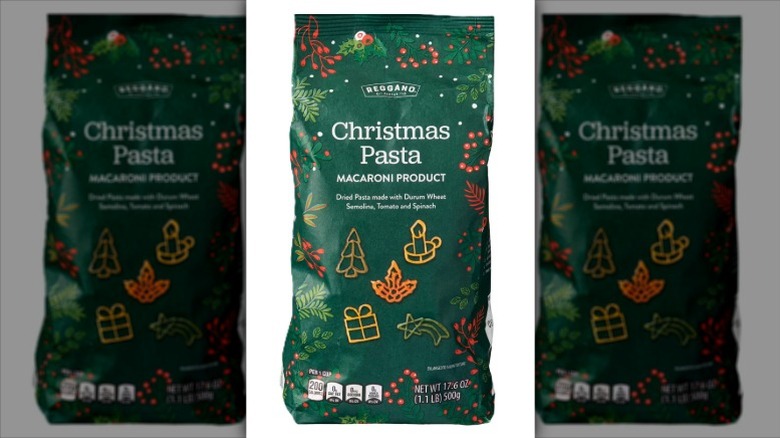 A bag of festive Aldi Christmas pasta