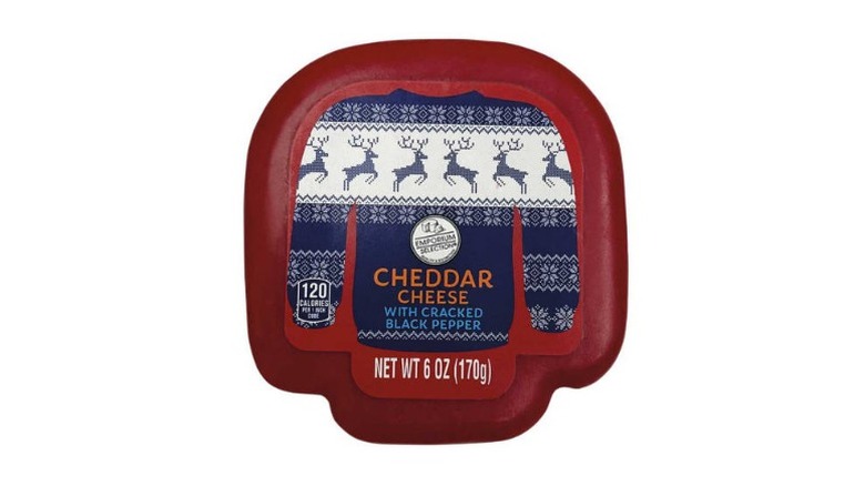 Pack of Aldi cheese in the shape of an ugly sweater