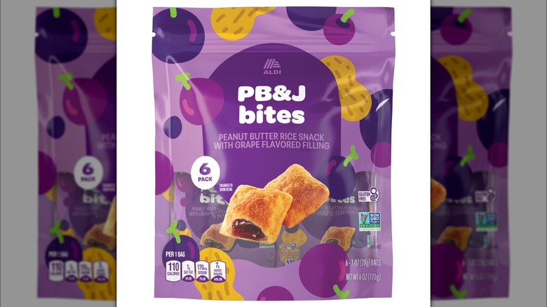 A bag of the Aldi-branded PB&J Bites