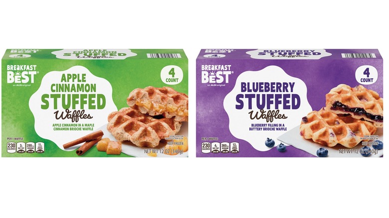 Two flavors of Breakfast Best Stuffed Waffles