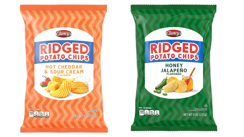 Two flavors of Clancy's Ridged Potato Chips