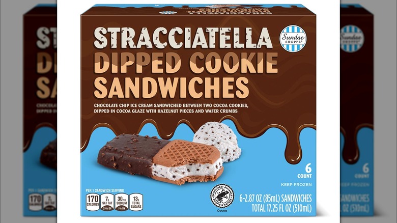 Box of Stracciatella Dipped Sandwich Cookies