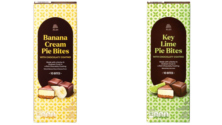 The Aldi Banana Cream and Key Lime Pie Bites on a white background
