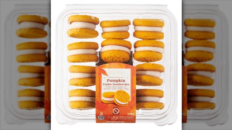 Bake Shop Pumpkin Sandwich Cookies in clear plastic packaging