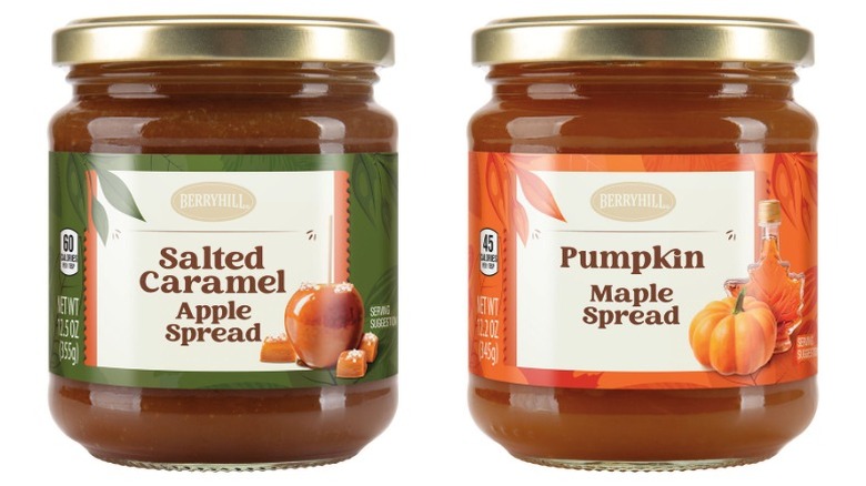jars of ﻿﻿Berryhill Salted Caramel Apple and Pumpkin ﻿Maple Spreads