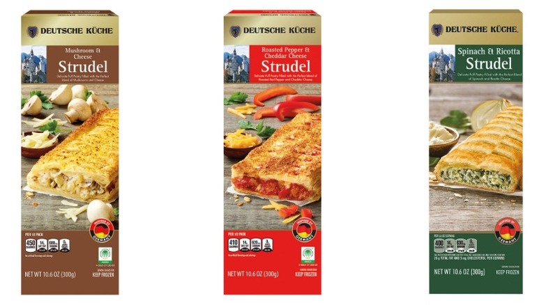 three varieties of ﻿﻿Deutsche Küche﻿  savory strudels