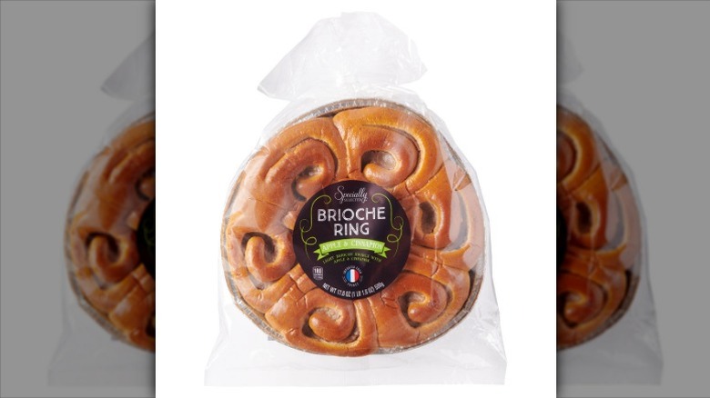 Specially Selected Apple Cinnamon Brioche Ring in a foil pan enclosed in a plastic bag