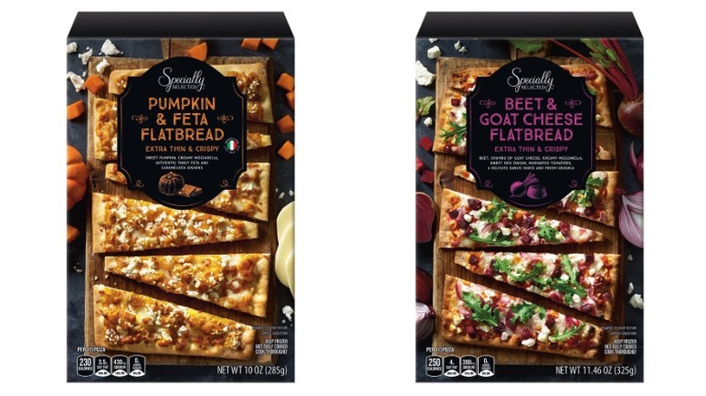 boxes of ﻿﻿Specially Selected Pumpkin & Feta and Beet & Goat Cheese Flatbreads