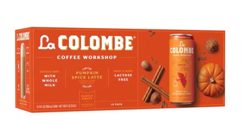 A box of 12-pack of La Colombe Pumpkin Spice Latte