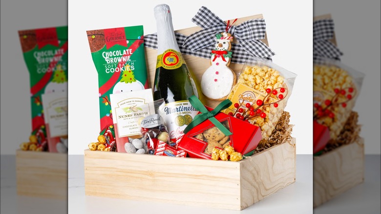 Christmas Magic and Holiday Traditions Gift Crate open and staged on white background