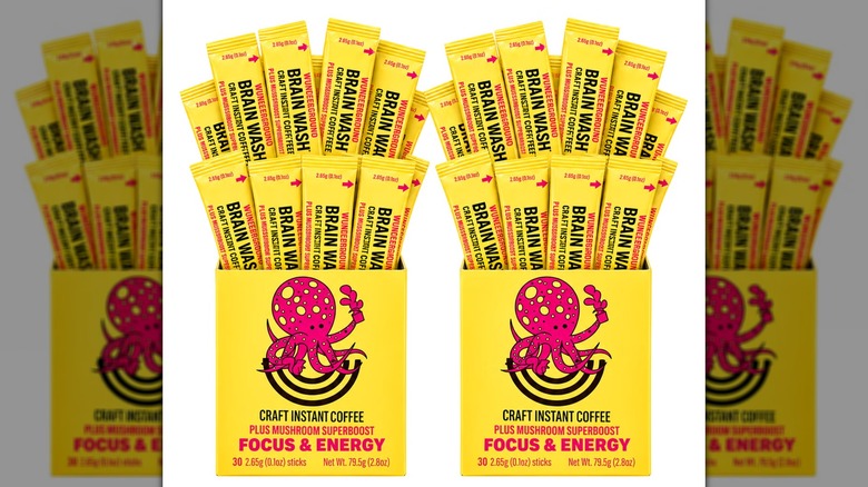 Two 30-serving packages of Wunderground Craft Instant Coffee Plus Mushroom on white background