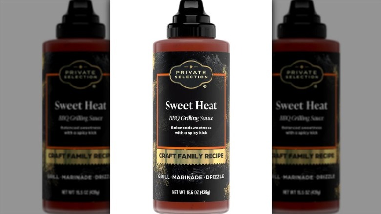 squeeze bottle of Private Selection sweet heat BBQ grilling sauce