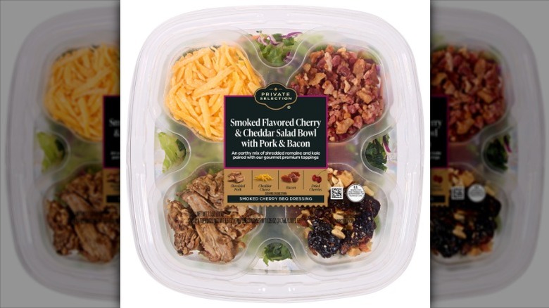 Private Selection cherry and cheddar salad bowl in plastic packaging