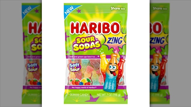 bag of Haribo sour sodas gummi candy